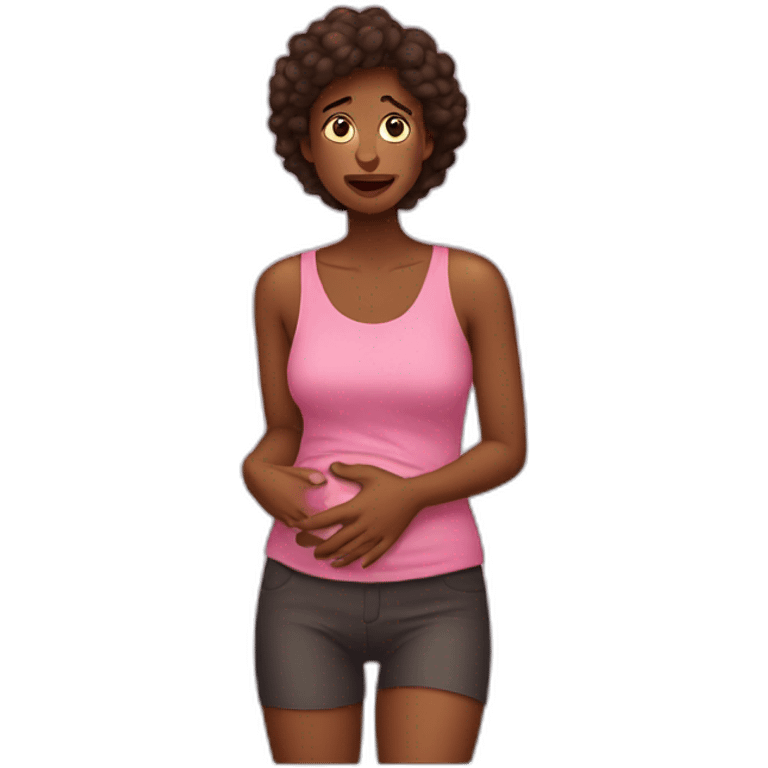 Woman with period cramps emoji