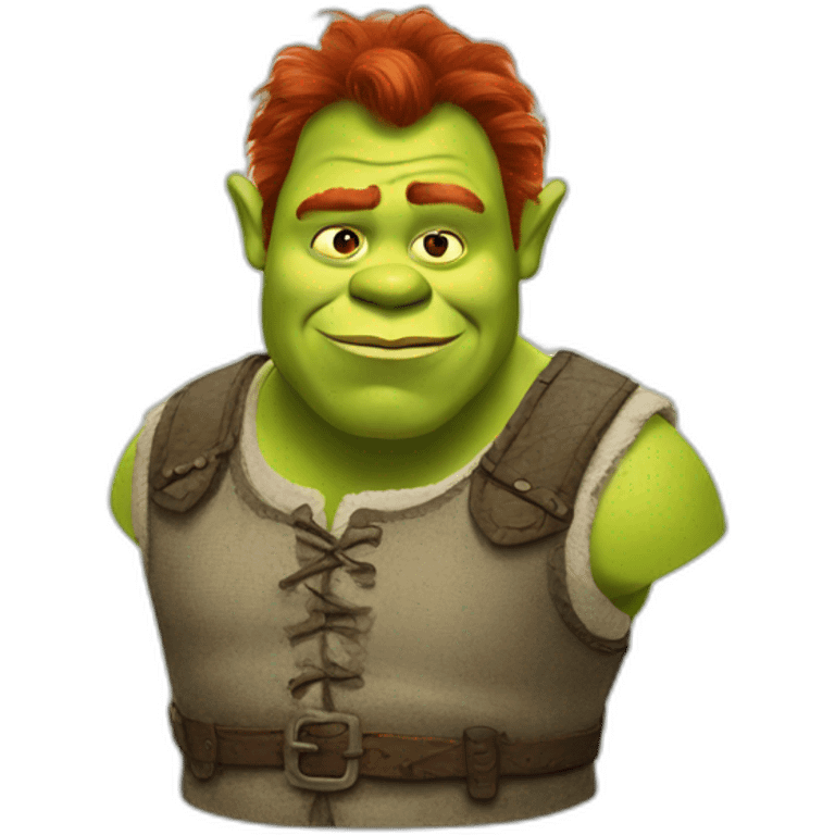 Shrek with red hair emoji