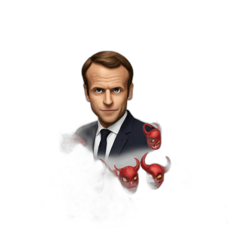 macron as a devil emoji