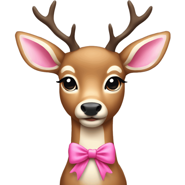 Deer with pink bow emoji