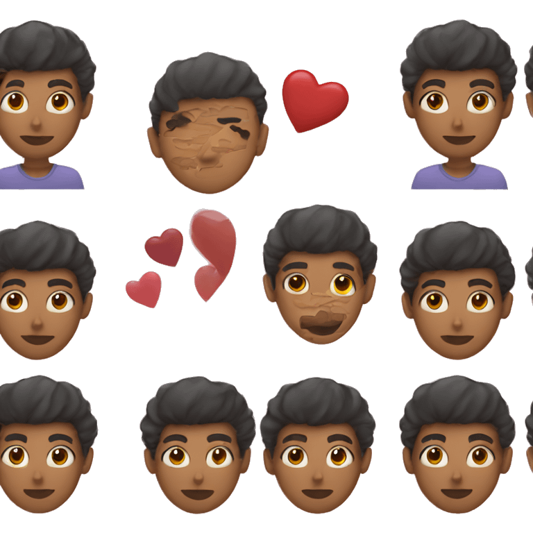 Mixed guy with hearts as eyes  emoji