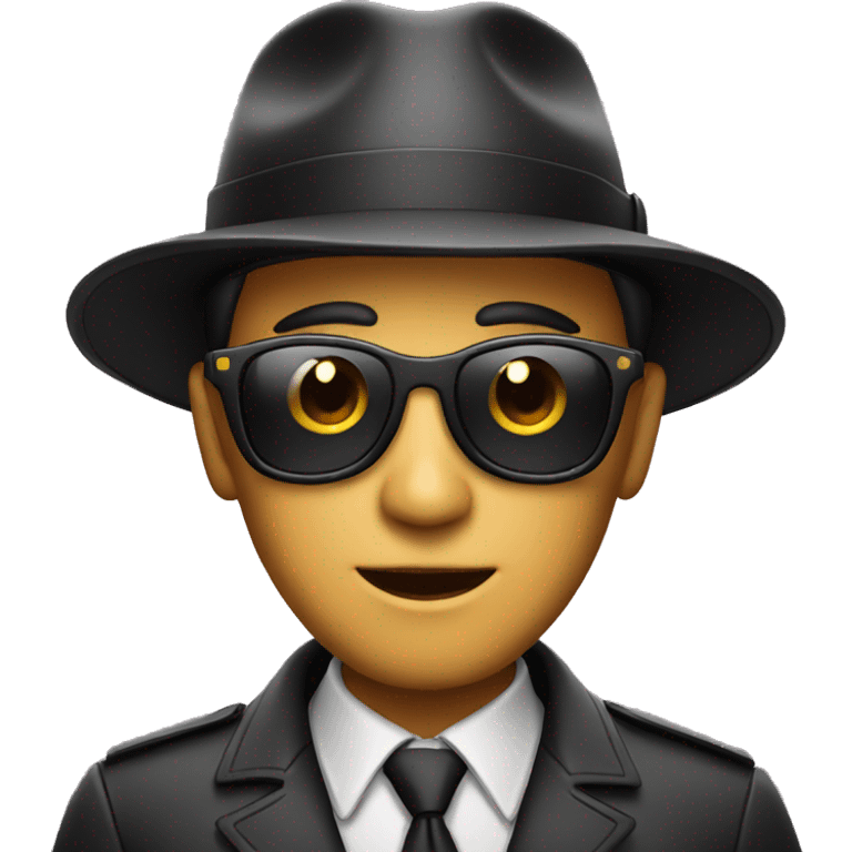 secret agent with dark glasses and hat emoji