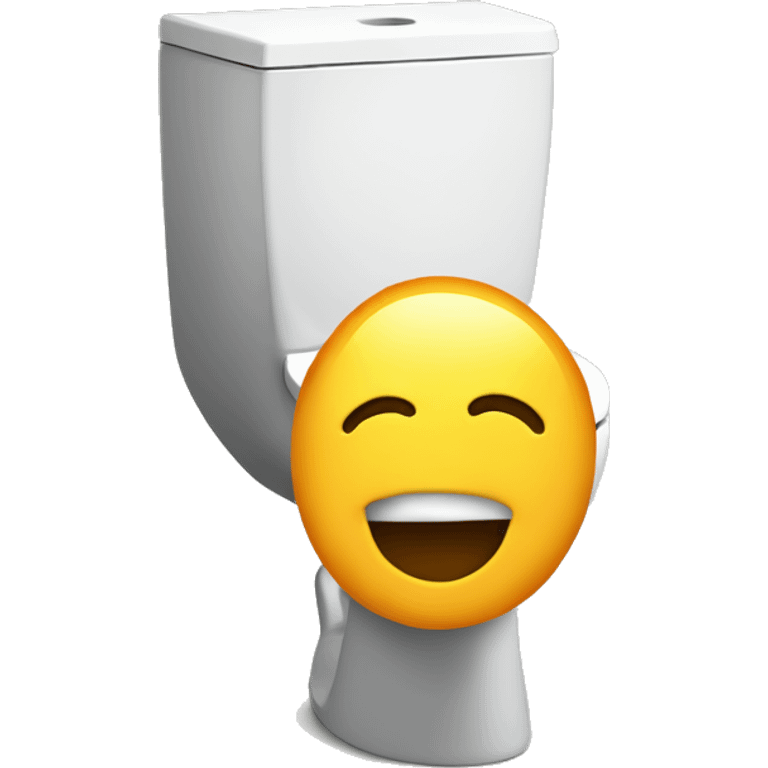 a head peaking from toilet emoji