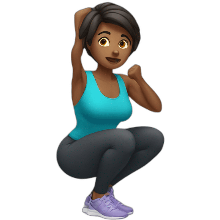 woman doing squat emoji