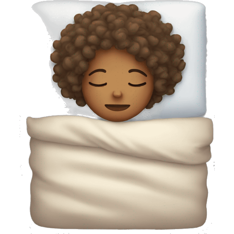 Girl sleeping with curly hair emoji