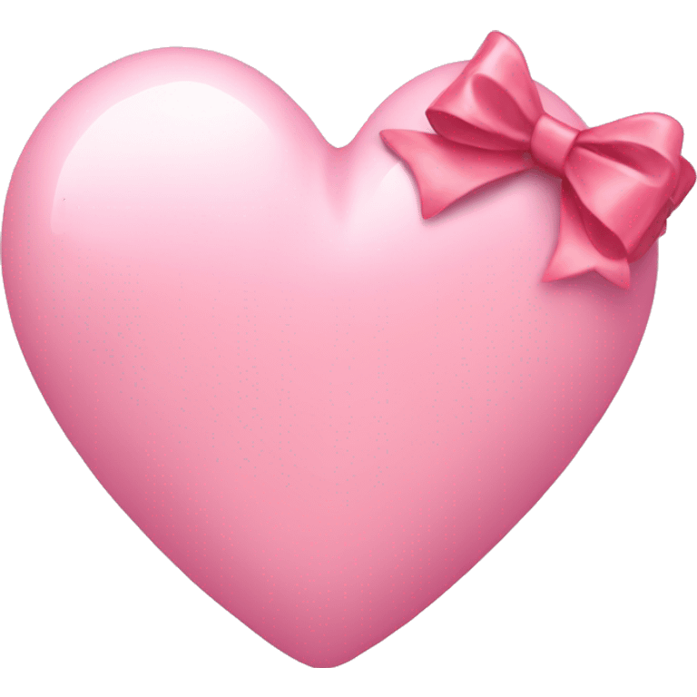 a light pink heart with a bow on it  emoji