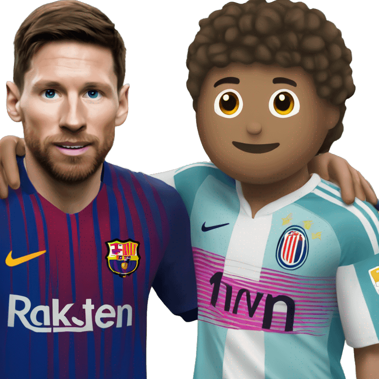 Leo Messi avec mbappe sur un âne  emoji