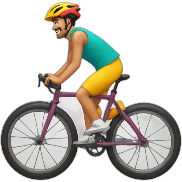 cuatro personas bicicleta colores emoji