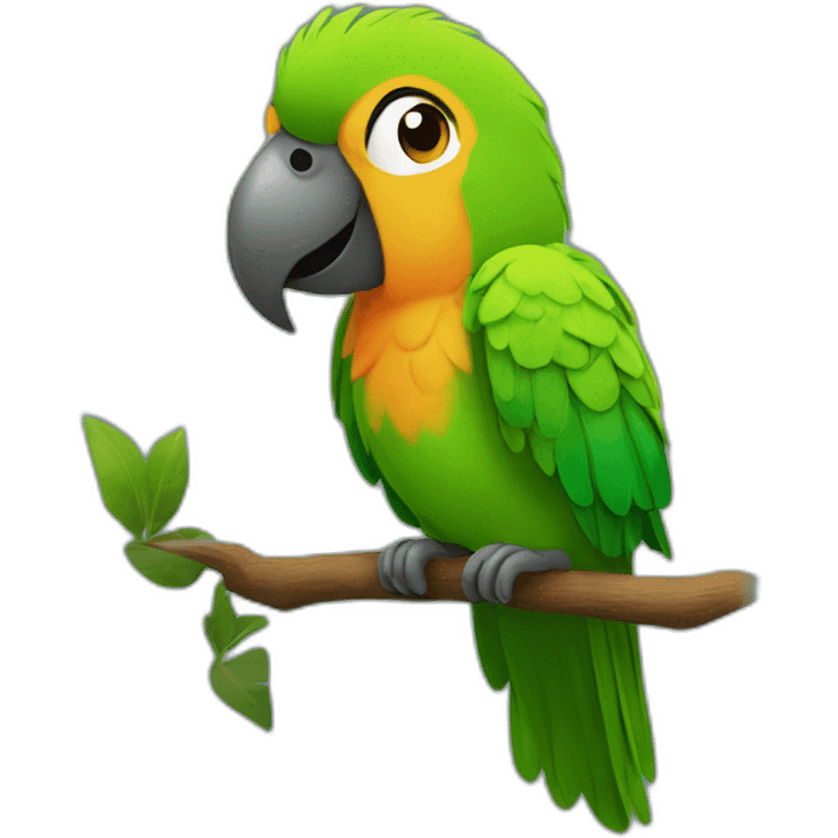 A green, singing parrot named Coco emoji