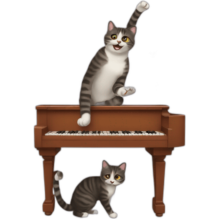 Juggling cat play piano emoji