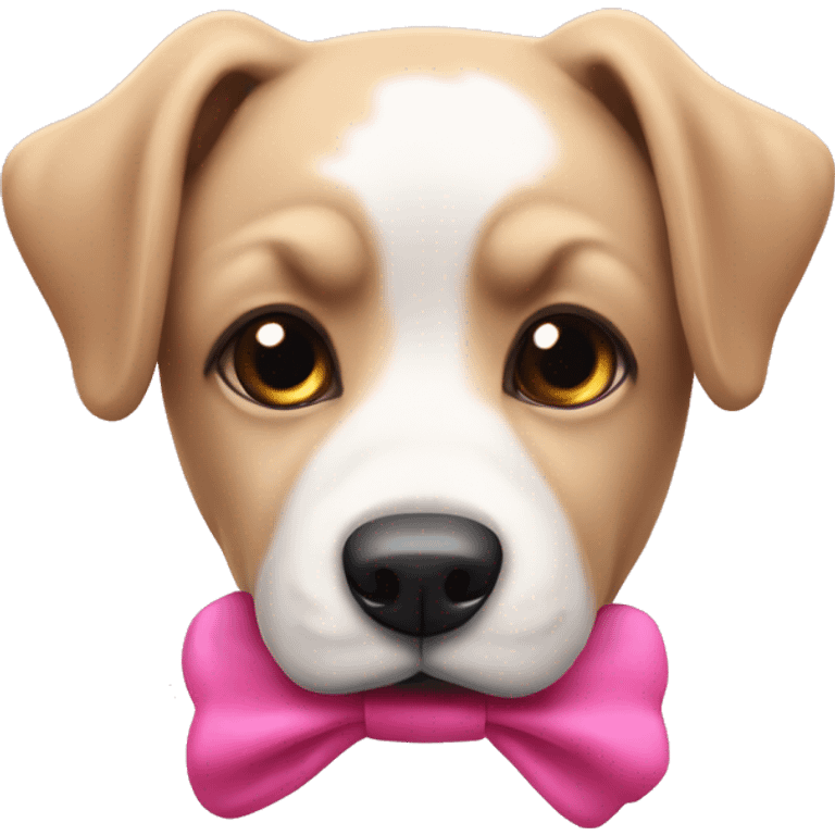 Perro con lazo rosa emoji