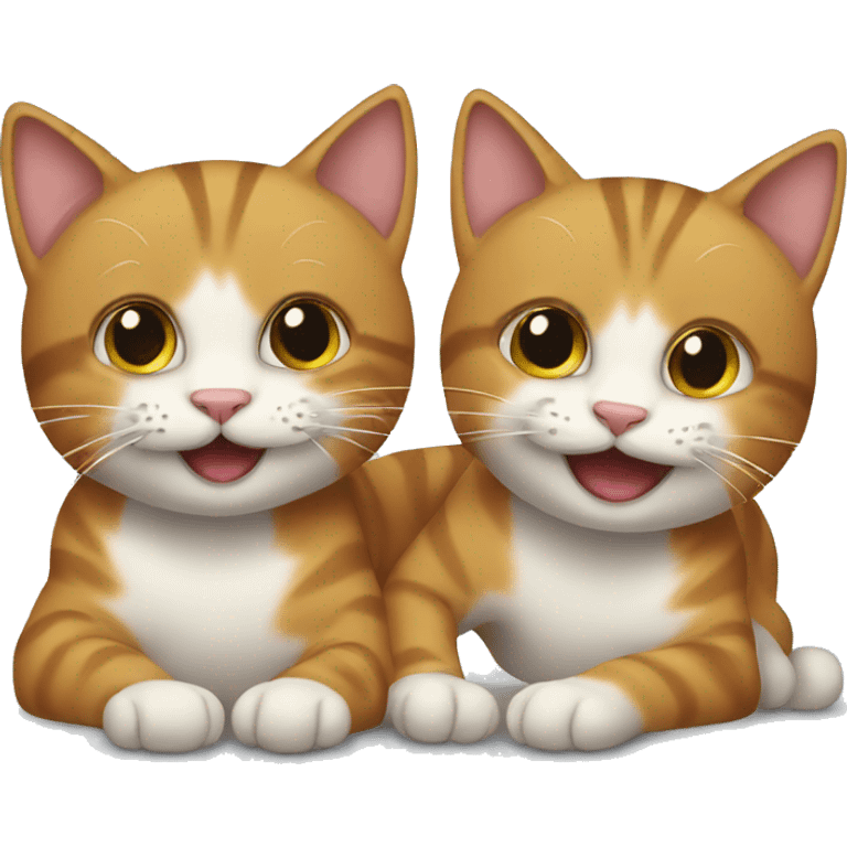 two cats playing emoji