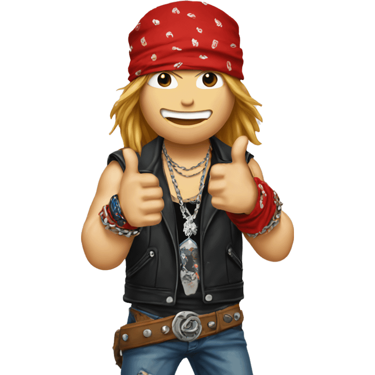 axl rose with red bandana doing thumbs up emoji