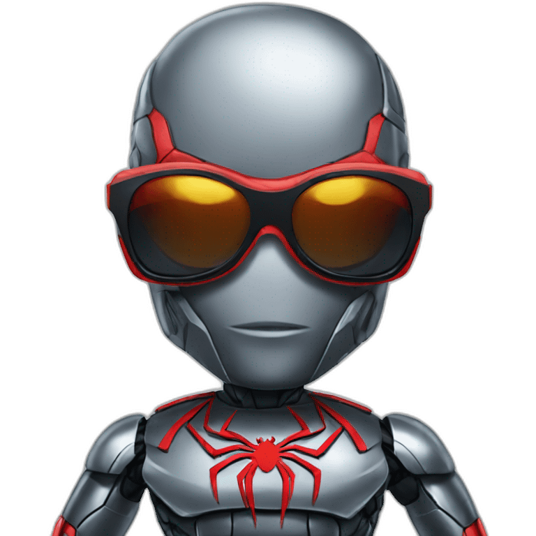 Robotic Spiderman with sunglasses  emoji