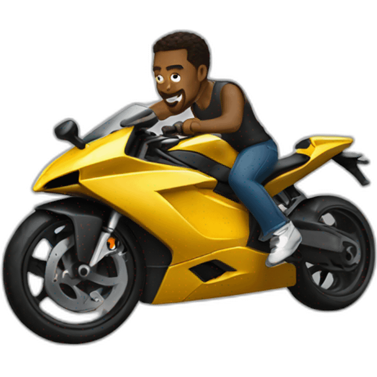 man riding in lambo emoji