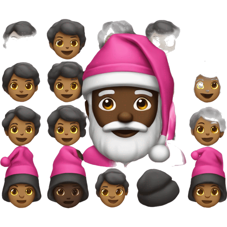 Black Santa with pink hat and coat  emoji