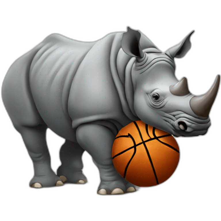 rhino with basketball emoji