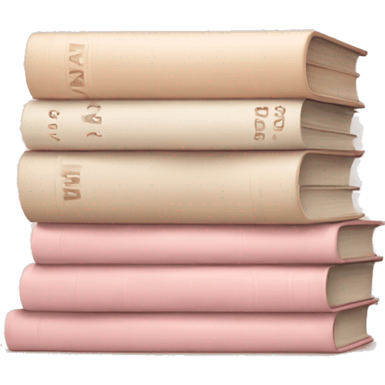 aesthetic book stack beige and light pink emoji