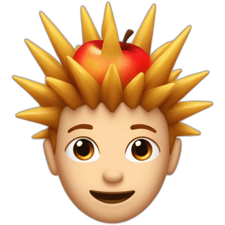 spiky hair with apple emoji