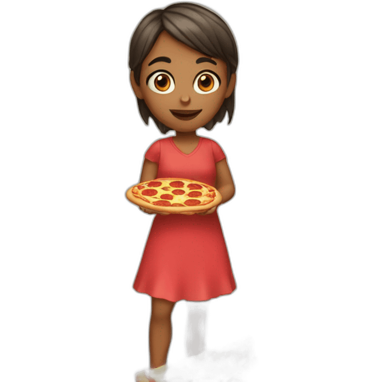 girl with pizza emoji