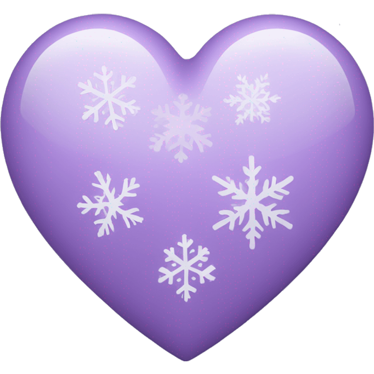 light purple heart with snowflakes emoji