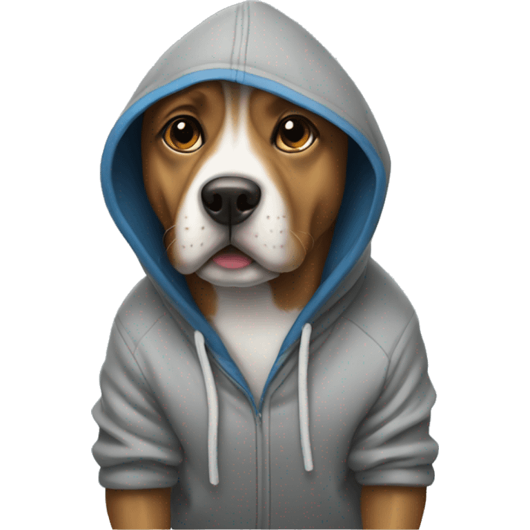 Dog wearing hoody emoji