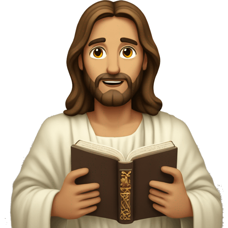 jesus christ with bible emoji