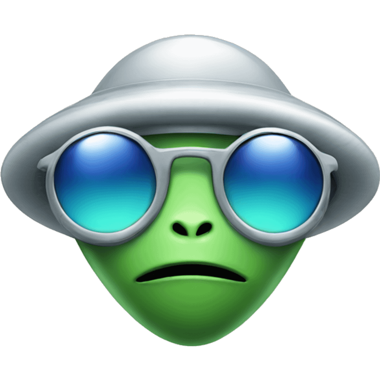 Alien with sunglasses in a ufo emoji