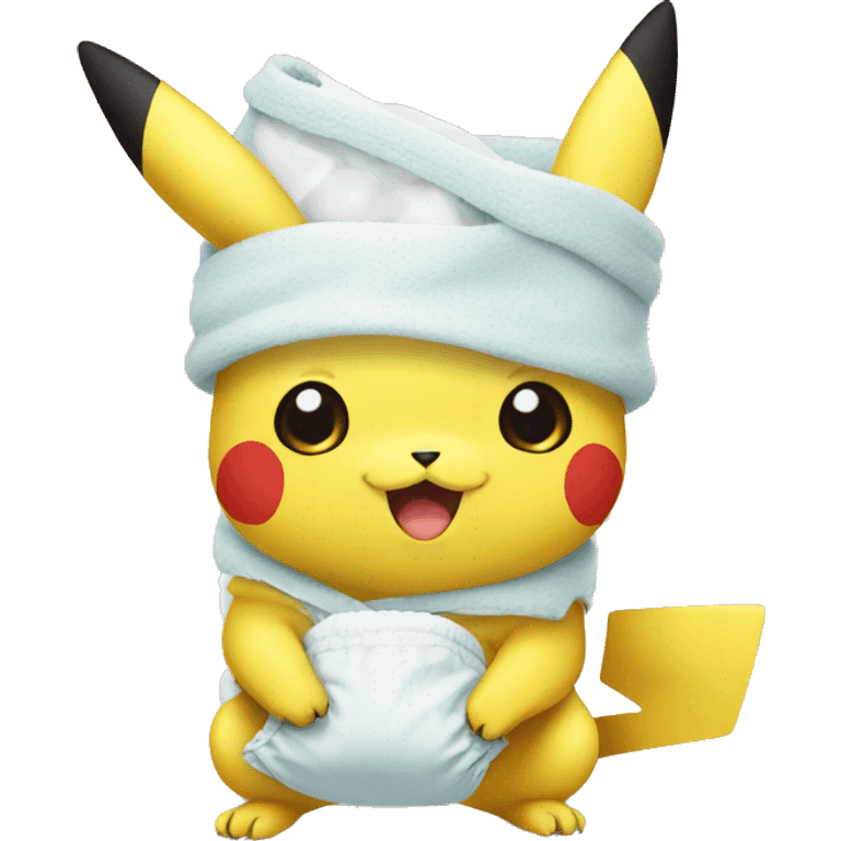 Pikachu with a diaper emoji