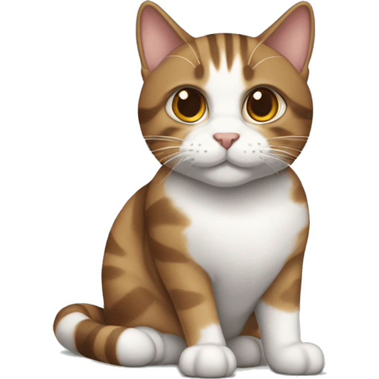 Brown and white tabby cat emoji