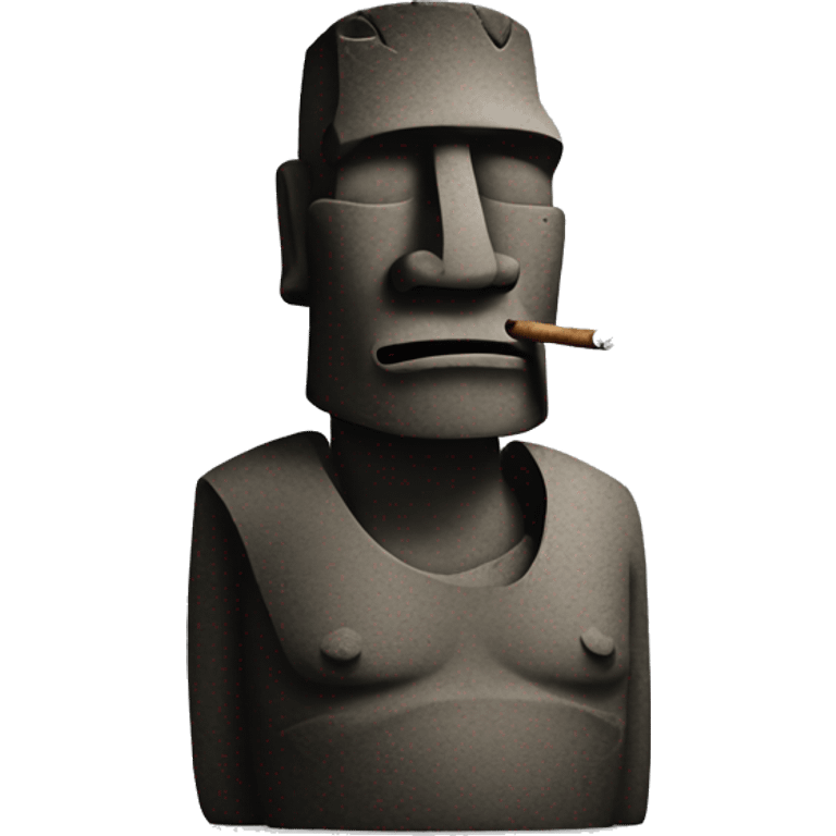 Moai smoking emoji