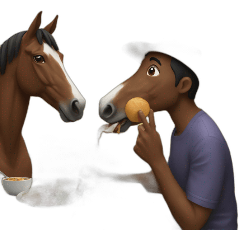 man eats horses emoji