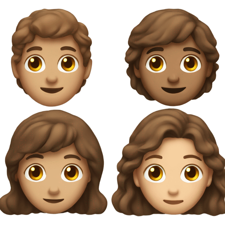 Brown hair men with long brown hair women  emoji