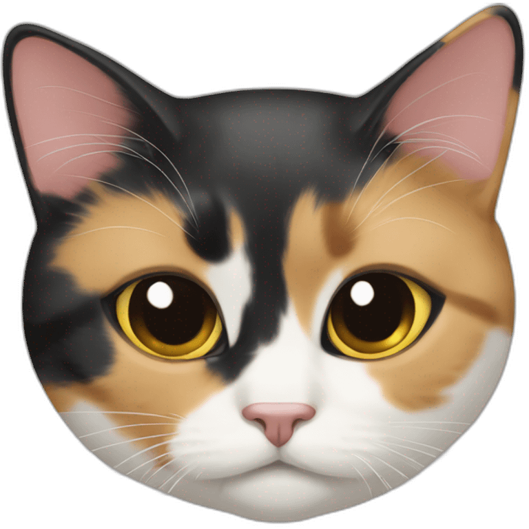 Calico cat very sad face down emoji