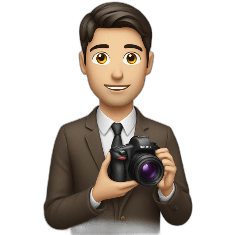 Male Photographer brunette elegant emoji