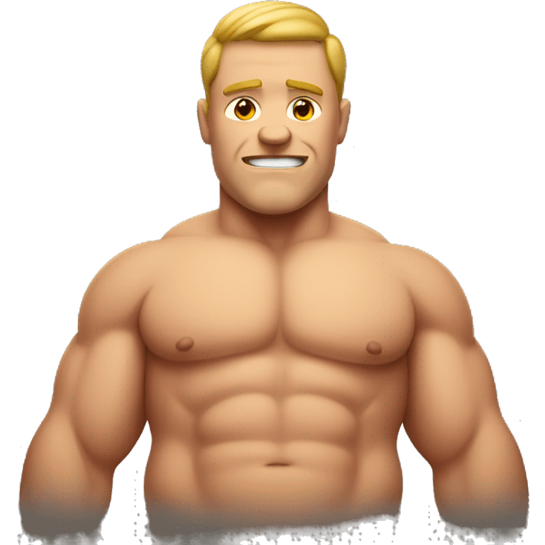 Muscular but fat man emoji