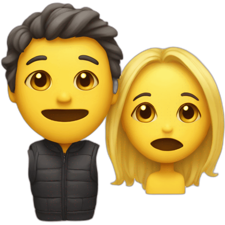 yellow face in love emoji