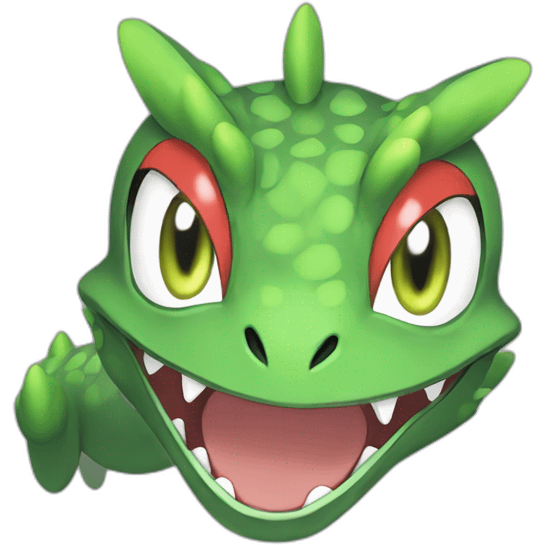 Pokemon_sceptile, smirking, anime_artstyle, well_drawn, accurate emoji