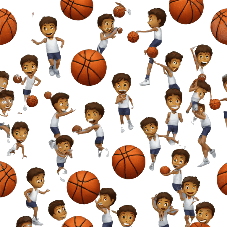 boys playing basketball together emoji