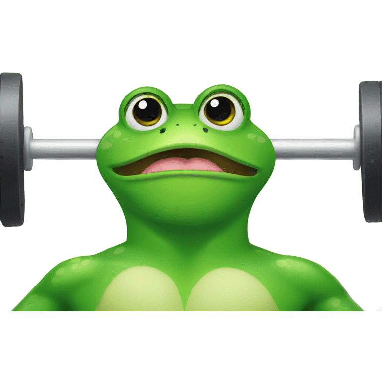 A frog at the gym emoji