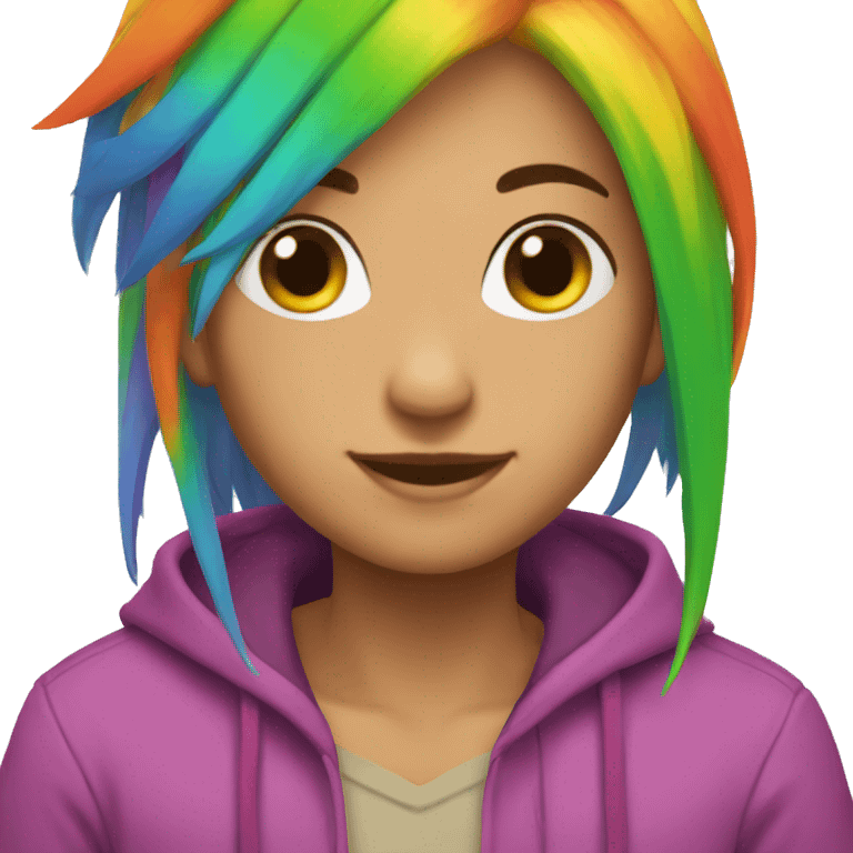 rainbow hair non-genered emoji