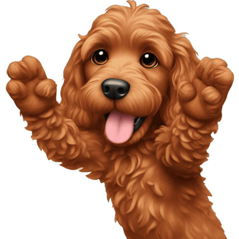 red cockapoo high five emoji