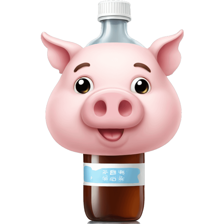 pig sitting ON a bottle, not in the bottle emoji