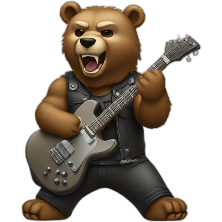 bear doing heavy metal sign emoji