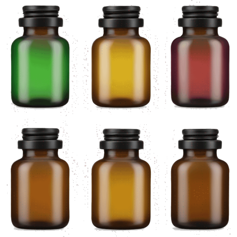 Realistic essential oils diffuser bottles isolated.  emoji