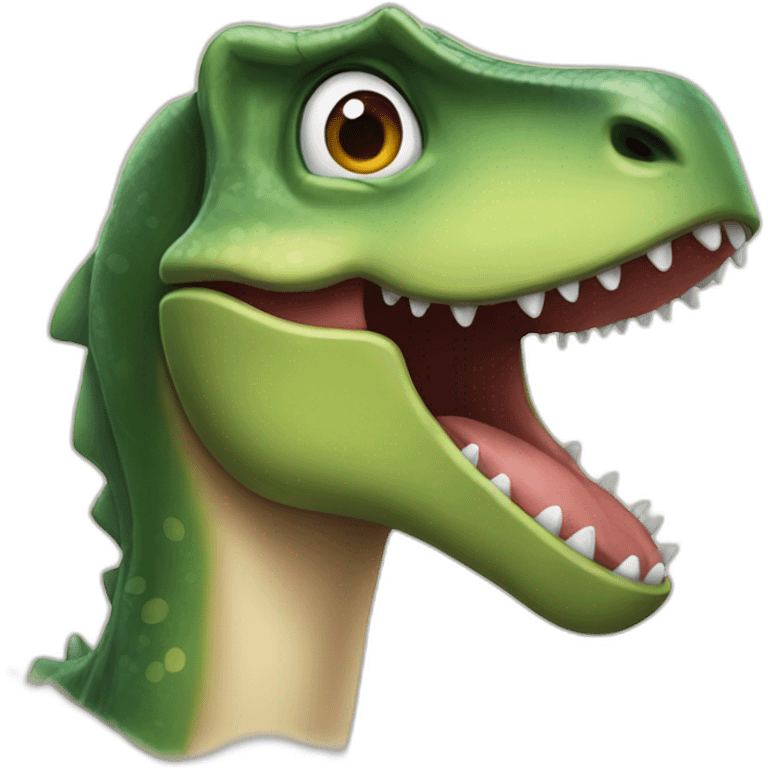 dinosaur french kiss emoji