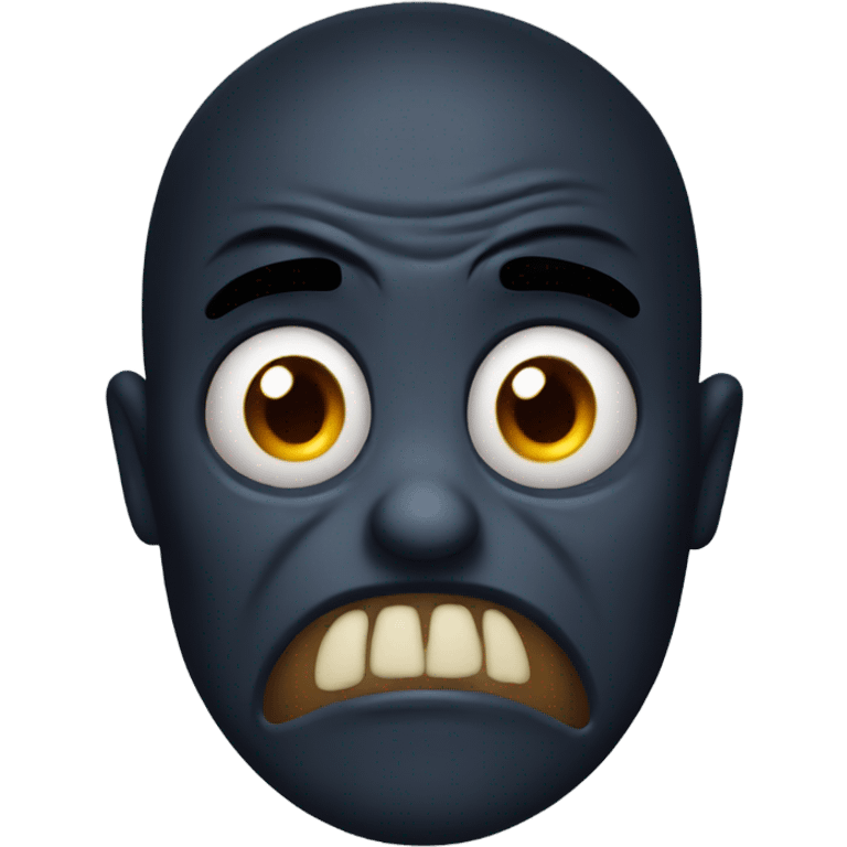 Horrified dark evil face emoji