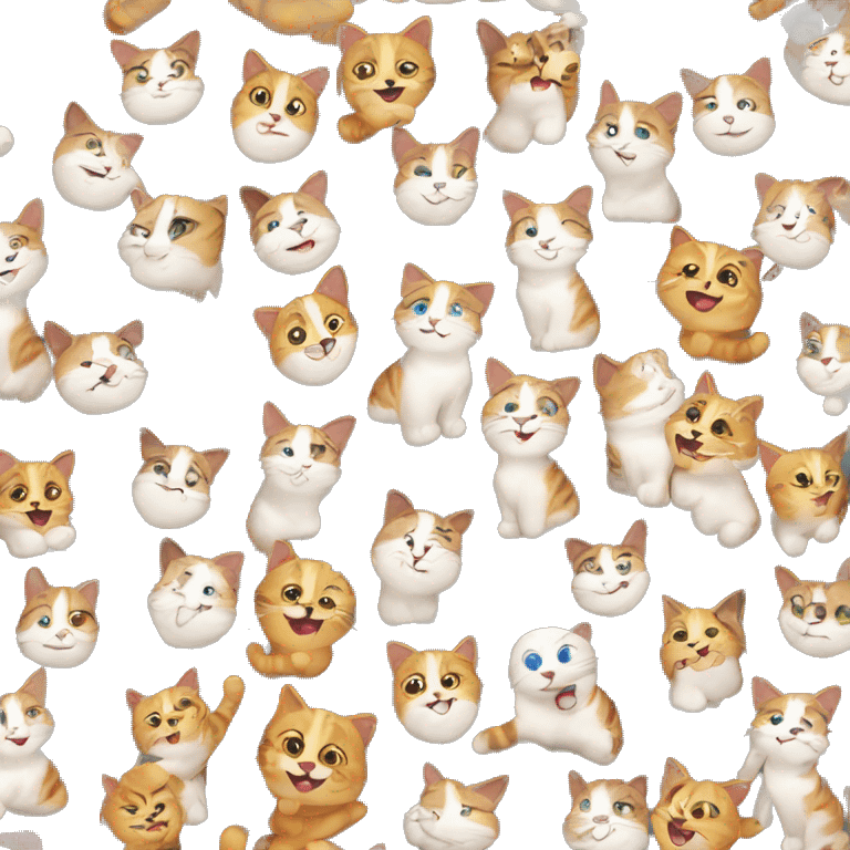 thirteen happy cats  emoji