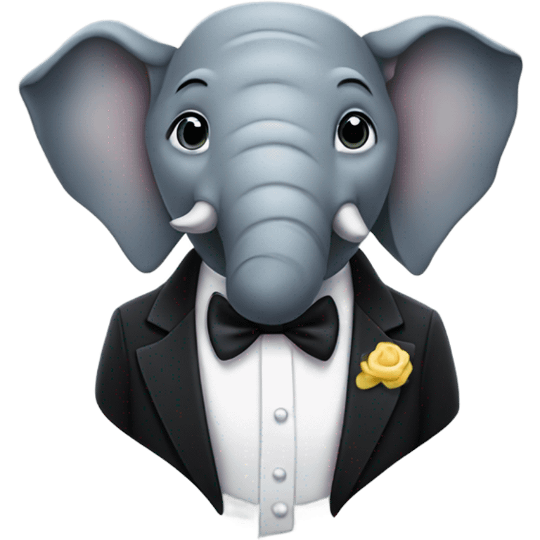 Elephant in a tuxedo  emoji