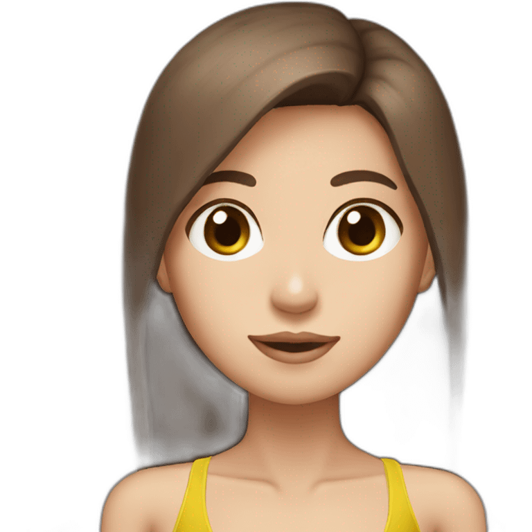 Thailand skinny lady long brown hair big eyes bikini emoji